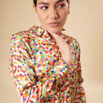 camicia da donna particolare elegante colori vivaci fantasie colorate blusa cotone