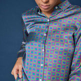 camicia da donna particolare elegante colori vivaci fantasia colorata blusa