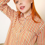 Camicia donna in cotone elasticizzato oversize elegante particolare e colorata
