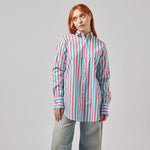 Camicia donna in cotone elasticizzato oversize elegante particolare e colorata