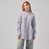 Camicia donna in cotone elasticizzato oversize elegante particolare e colorata
