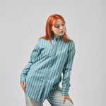 Camicia oversize donna in cotone elasticizzato elegante particolare colorata rigoni diversi colori