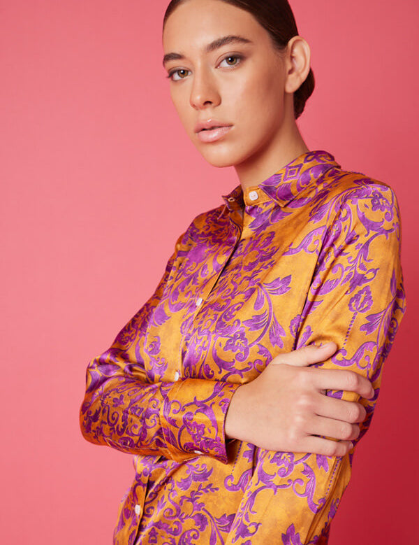 camicia da donna particolare elegante colori vivaci fantasie colorate blusa