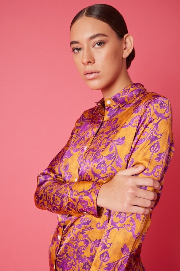 camicia da donna particolare elegante colori vivaci fantasie colorate blusa