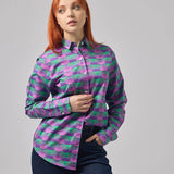 Camicia donna particolare elegante e colorata in cotone biologico