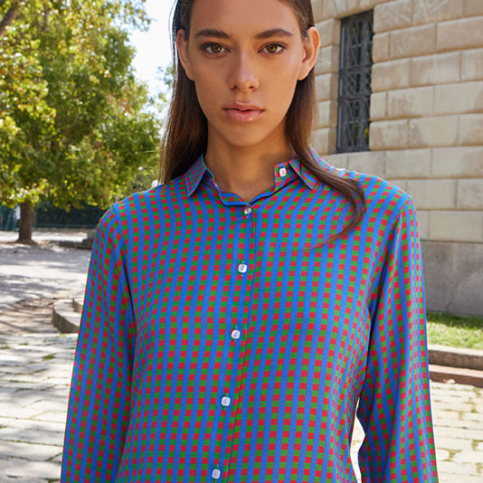 camicia da donna particolare elegante colori vivaci fantasie colorate blusa cotone 