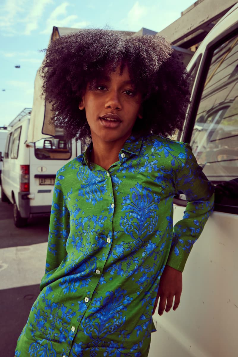 camicia donna made in Italy con fantasia