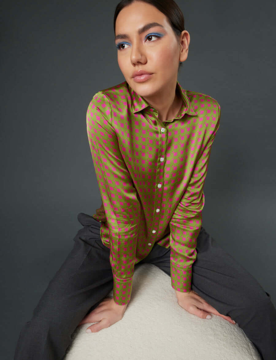 camicia da donna particolare elegante colori vivaci fantasie colorate blusa cotone 