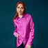 camicia blusa fucsia in satin di viscosa particolare elegante per donna