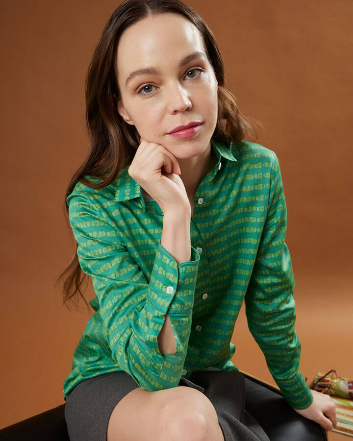 Boa – camicia colorata maniche lunghe made in Italy fantasia verde