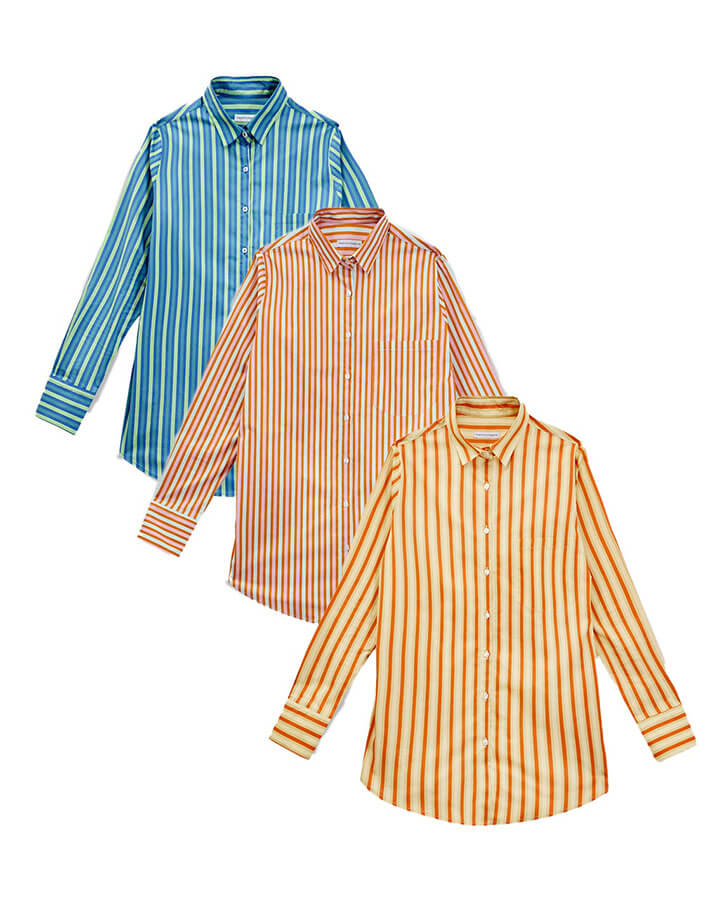 Camicia oversize donna in cotone elasticizzato elegante particolare colorata stampa rigoni diversi colori